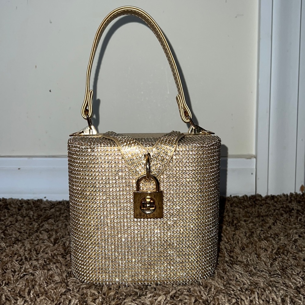 Lock gold sparkle purse